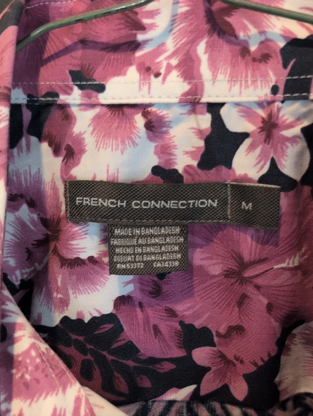 French Connection Pink and Navy Floral Shirt